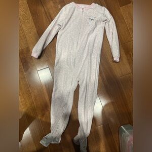Girls Size 5T Pink Leopard Print Onesie Pajamas – Soft & Cozy!